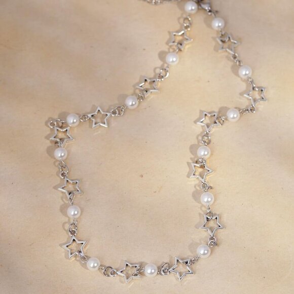 Star Imitation-Pearl Choker, Star Necklace Y2k, Emo Grunge Y2k Necklace, Christm - Picture 7 of 7